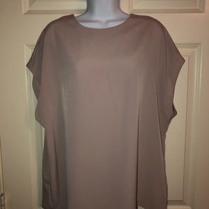 Express blush cap sleeve flattering blouse